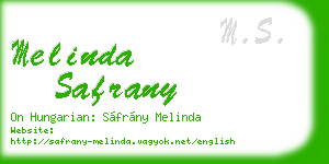 melinda safrany business card