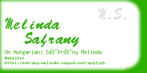 melinda safrany business card